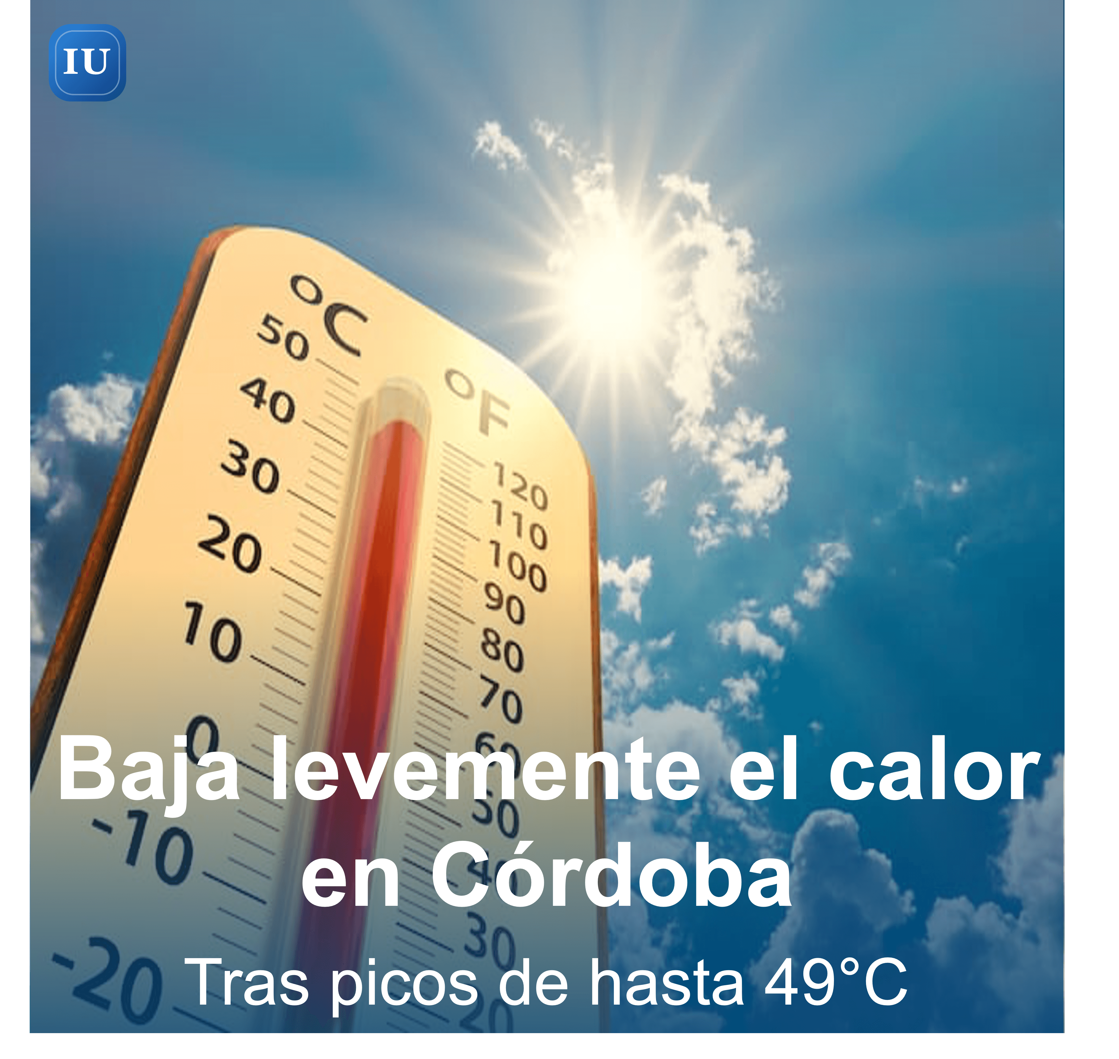 Bajan levemente las temperaturas en Córdoba tras sensaciones térmicas de hasta 49°C