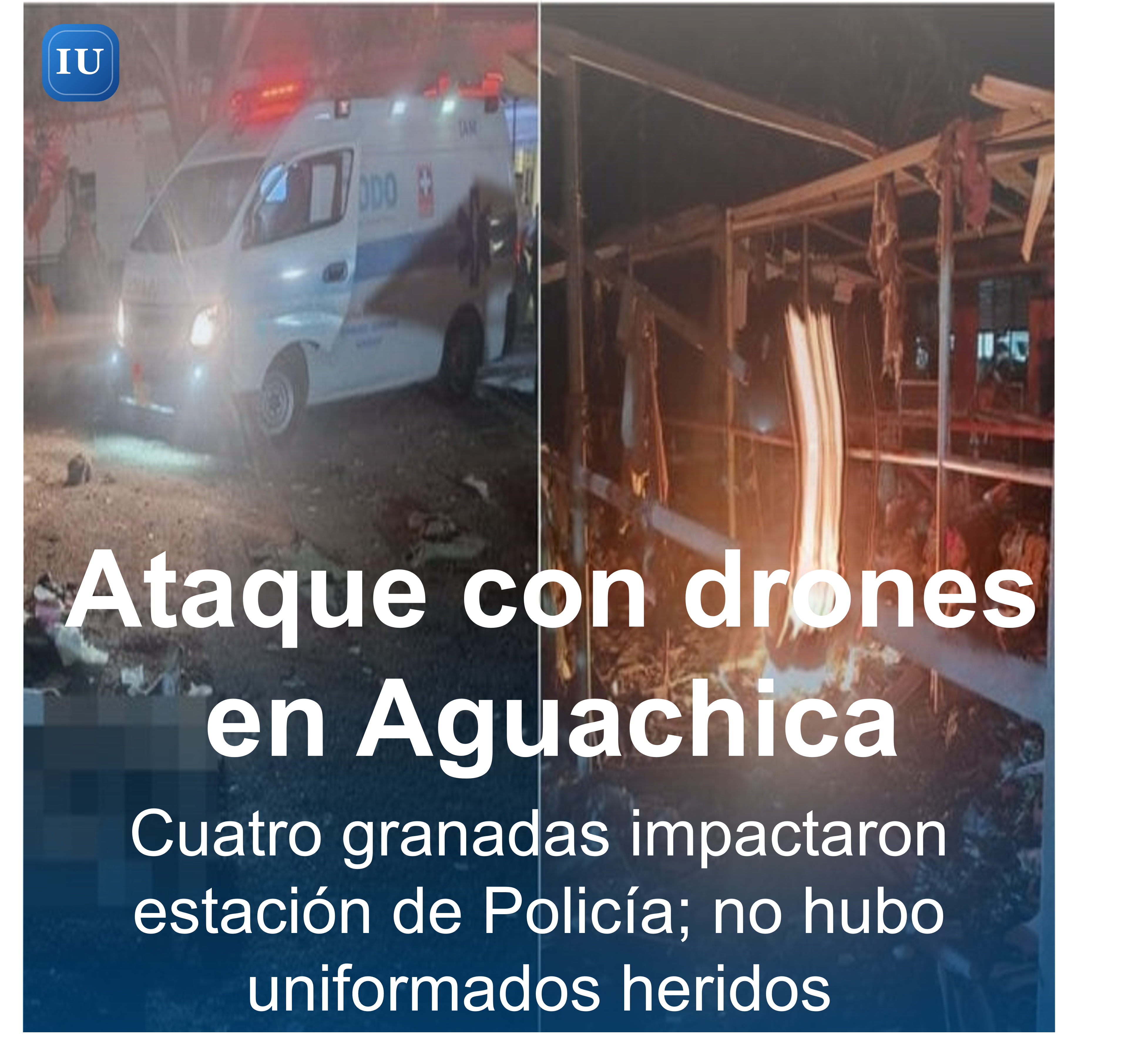 Ataque con drones en Aguachica , cuatro granadas impactaron estación de Policía; no hubo uniformados heridos